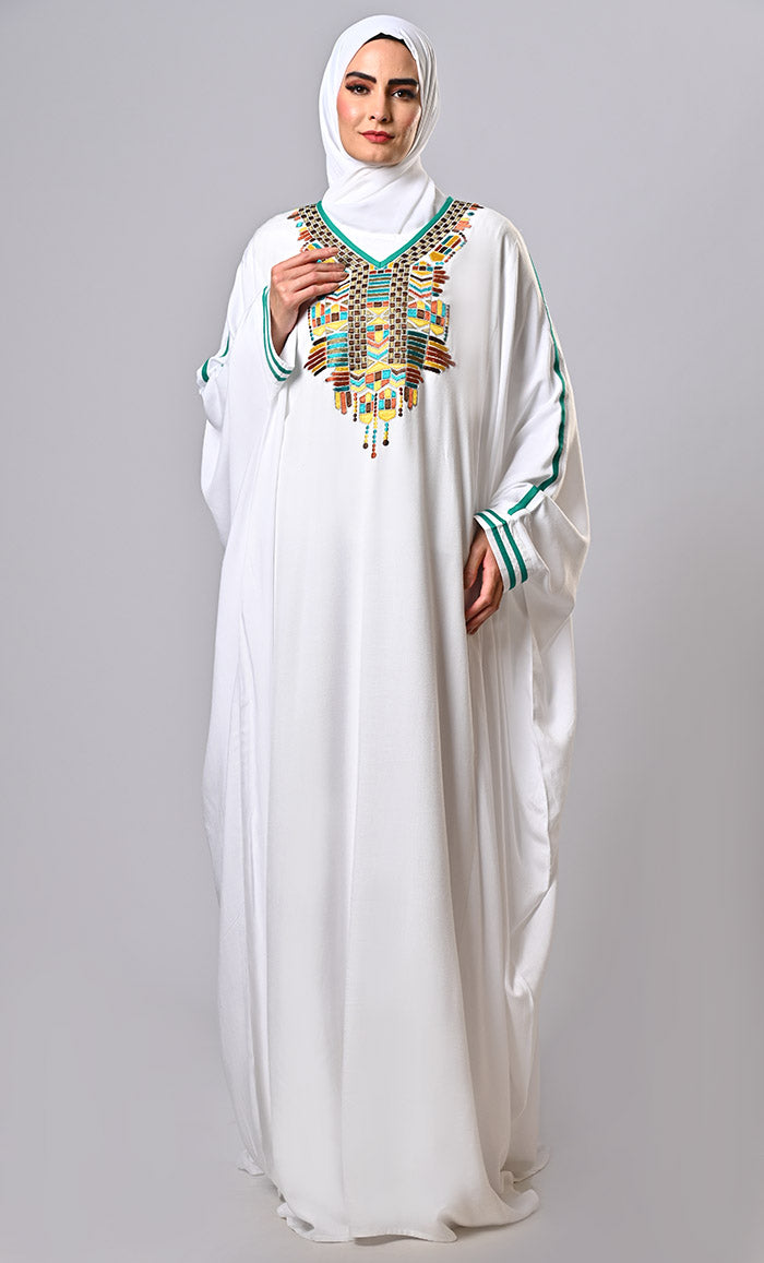 Pure Elegance White Embroidered