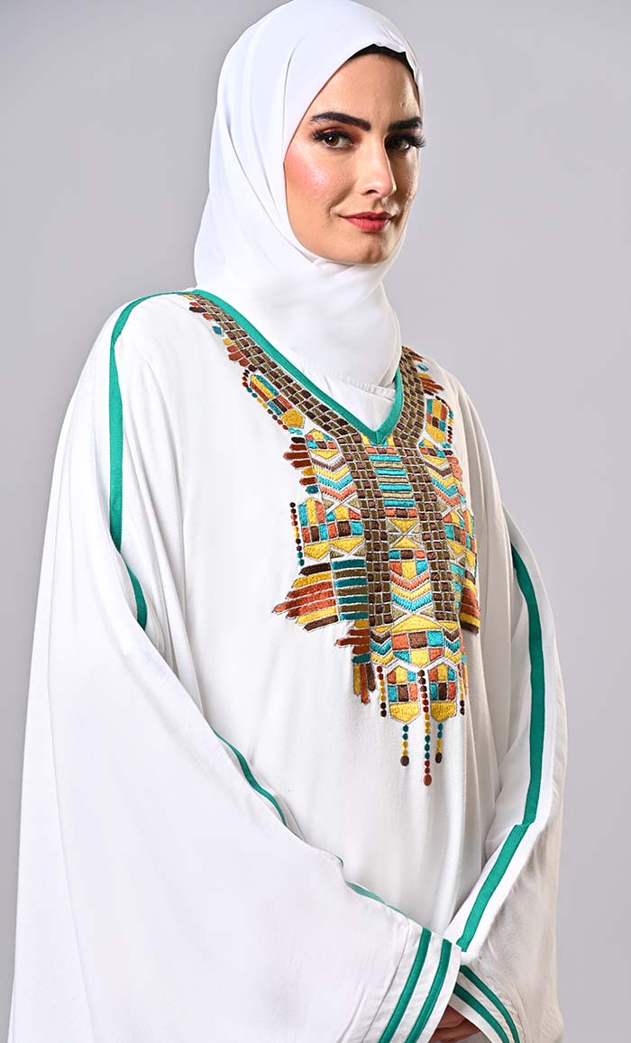 Pure Elegance White Embroidered