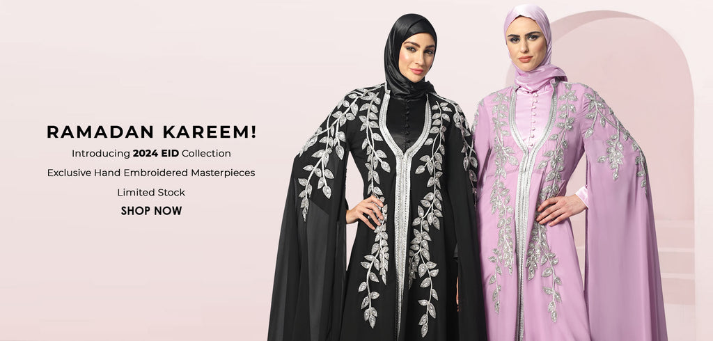 women wearing black and pink abaya