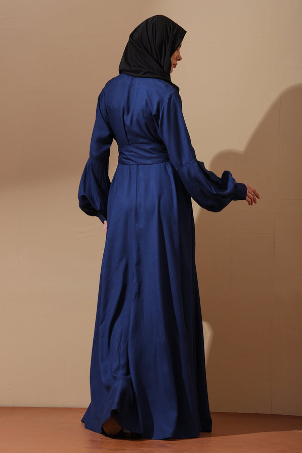 Abaya Dress with Statement Sleeves & Waist Tie - EastEssence.com