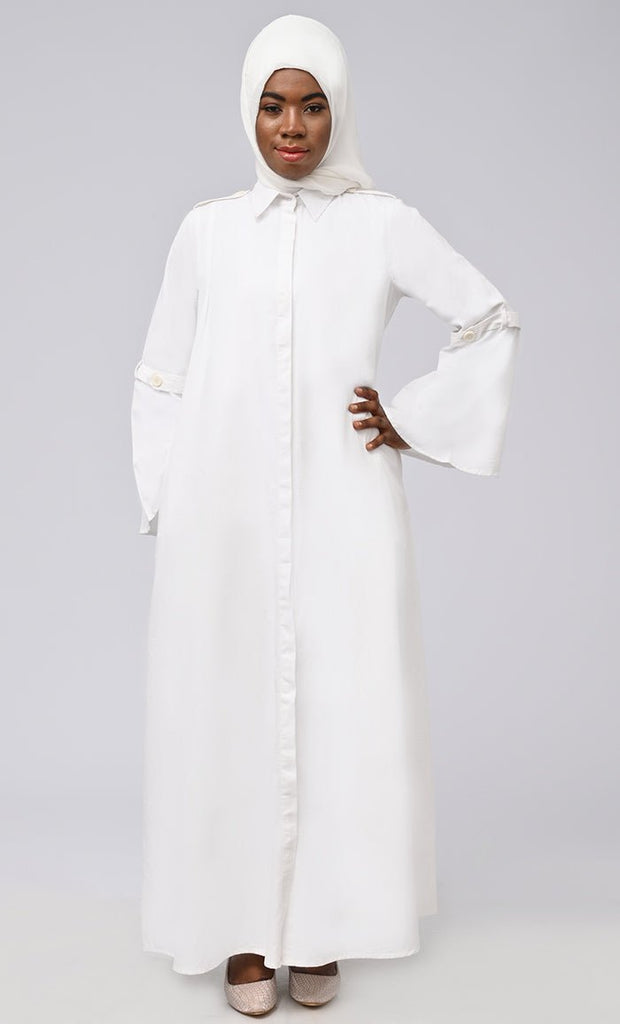 Asr Modest Button Down Prayer Dress For Women - Final Sale - EastEssence.com