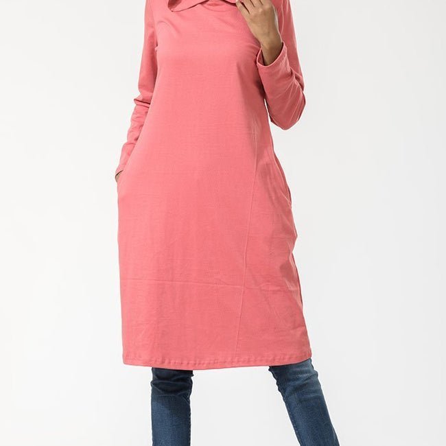 Basic Everyday Wear Hoodie Style Tunic