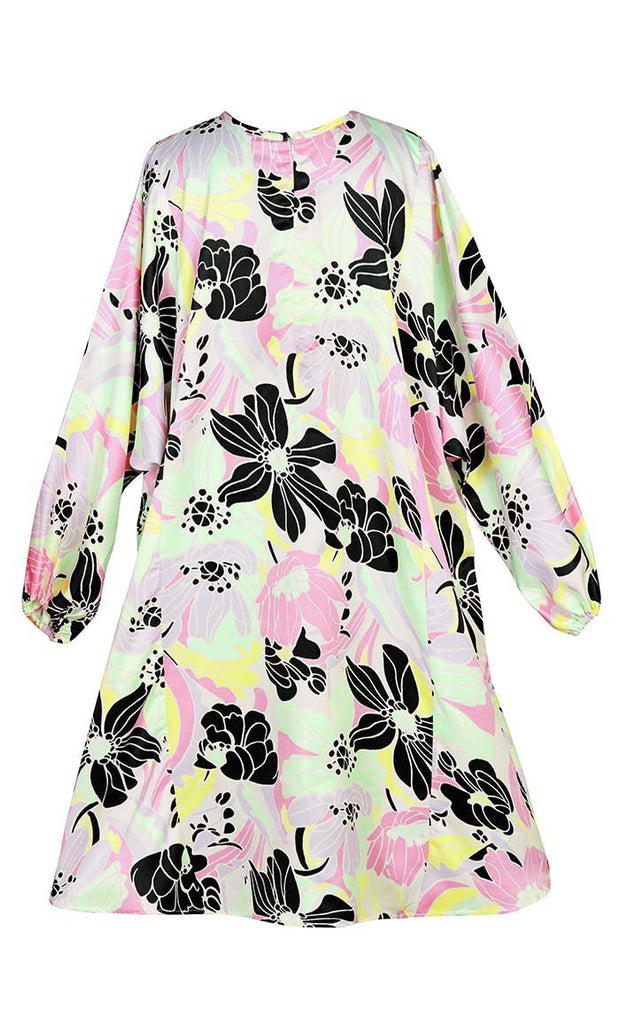 Basic Flairy Soft Satin Floral Printed Tunic With Pockets - Final Sale - EastEssence.com