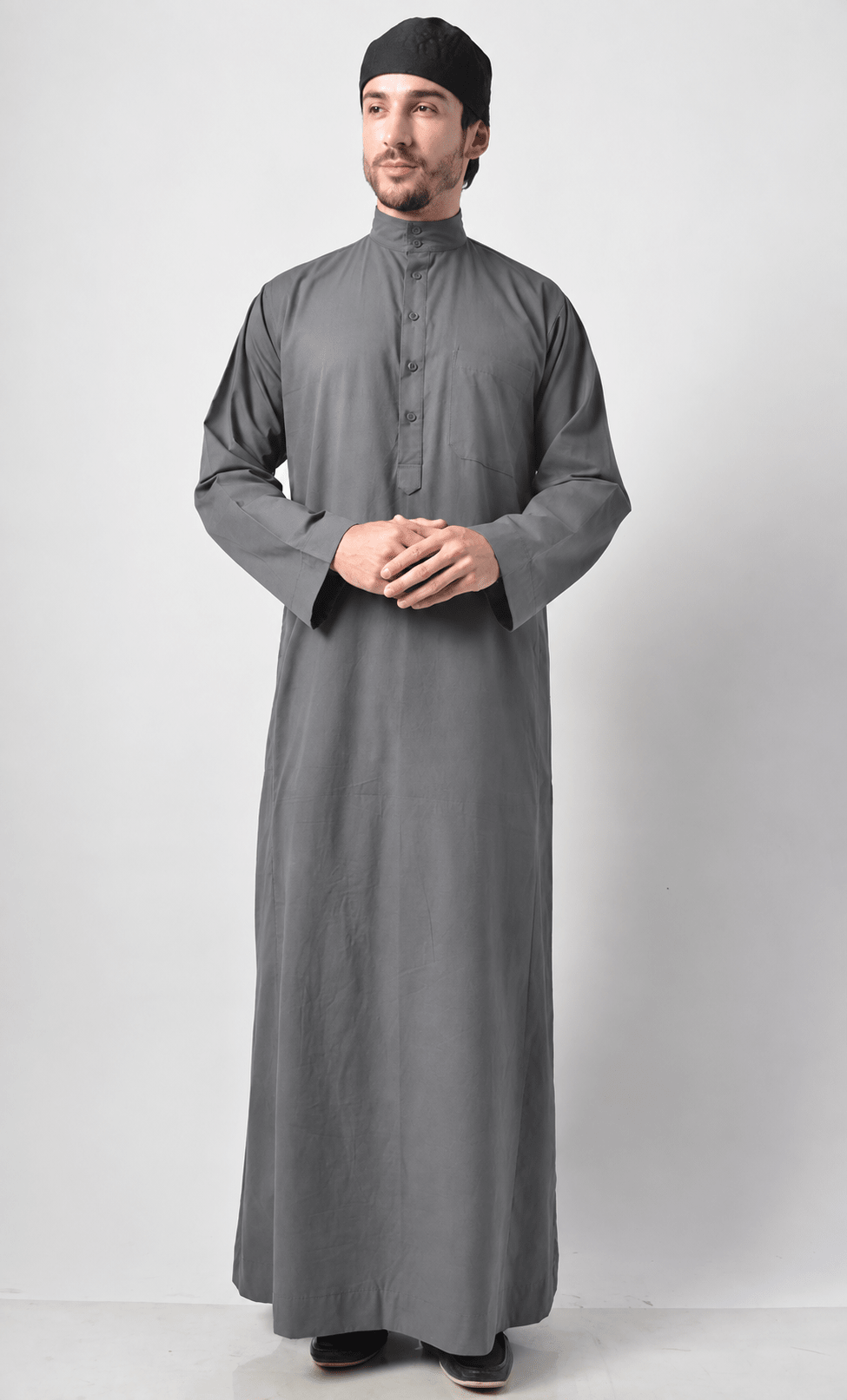 Basic Men's Traditional Thobe - Gray - EastEssence.com
