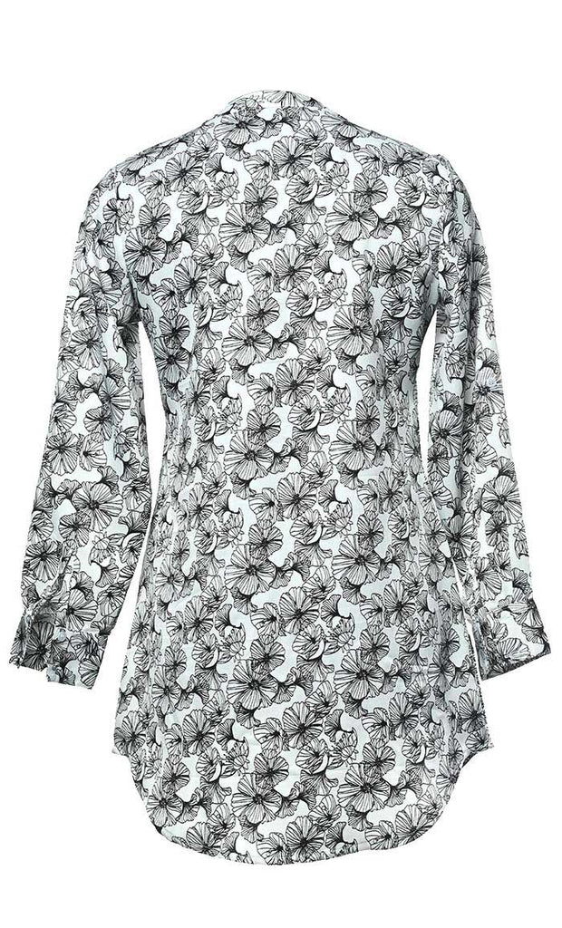 Basic Slip On Monochromatic Print Button Front Tunic With Pockets - Final Sale - EastEssence.com