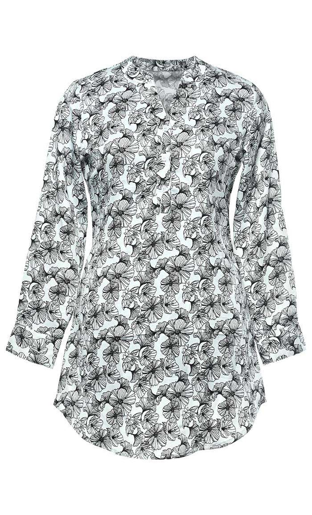 Basic Slip On Monochromatic Print Button Front Tunic With Pockets - Final Sale - EastEssence.com