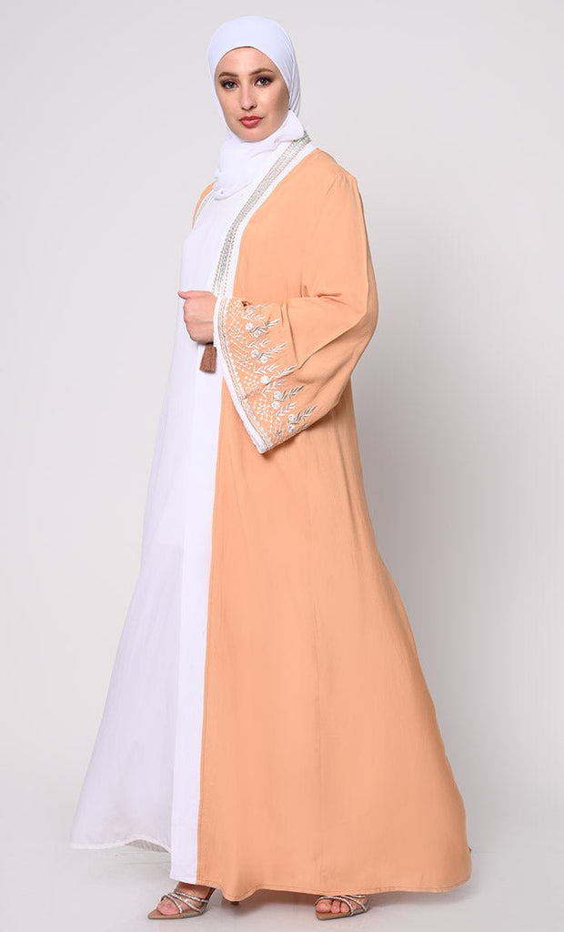 Beautiful women's 2pc Embroidered Sand Shrug And Inner Set - EastEssence.com