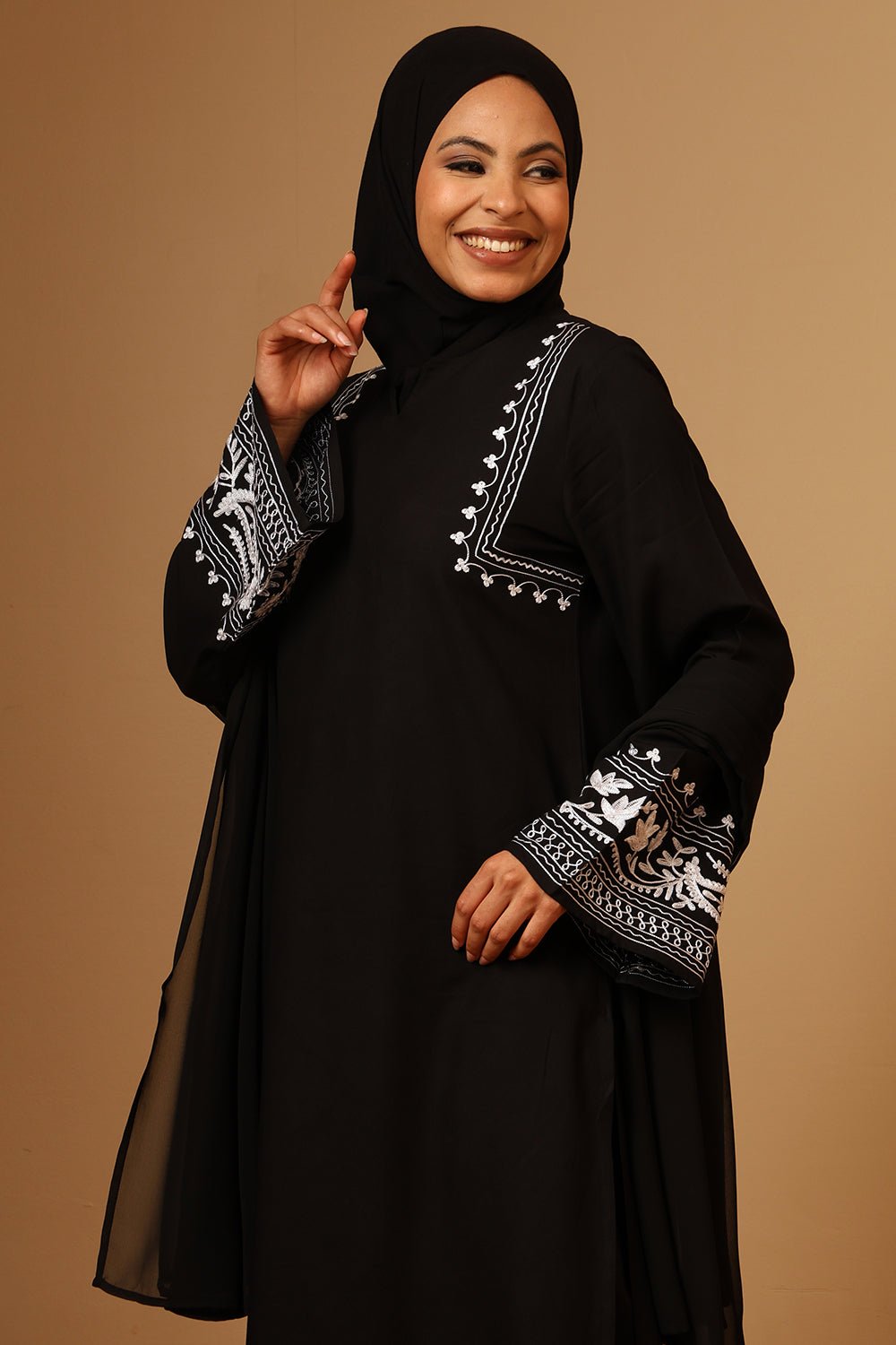 Black Rayon Embroidered Salwar Kameez Set with Dupatta - EastEssence.com