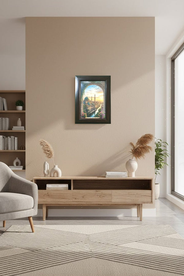 BlueMoaque Minimalist modern Islamic canvas wall decor 4*6in - EastEssence.com