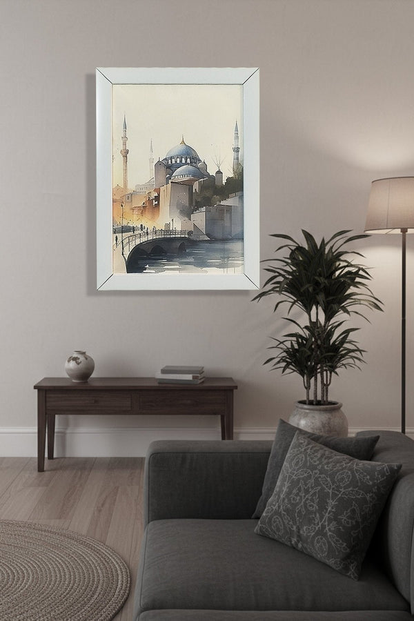 BlueMosque Minimalist modern Islamic canvas wall decor 8*11in - EastEssence.com