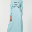 Books and Coffee text baisc everyday wear Abaya dress - EastEssence.com