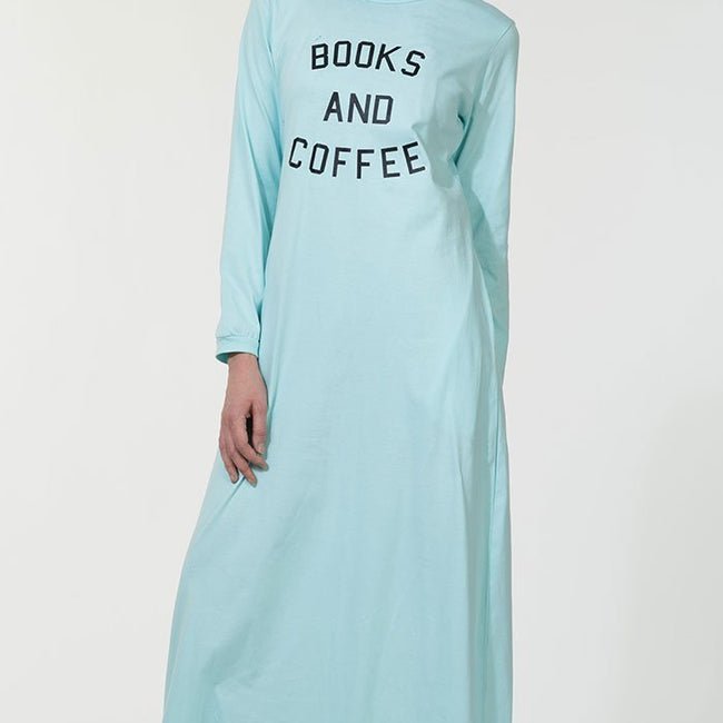 Books & Coffee Graphic Abaya