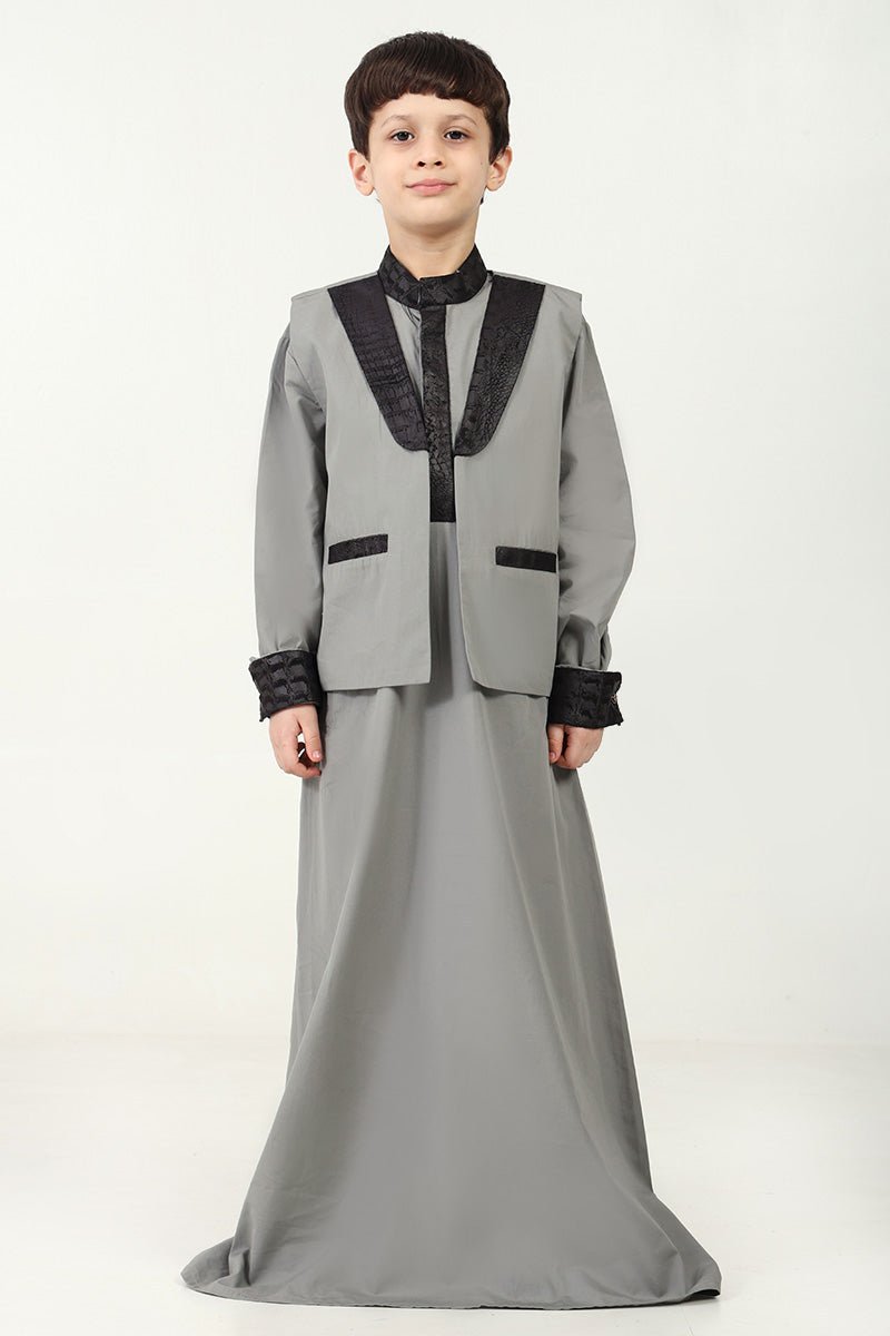 Boys' 2 - Piece Cotton Poplin Thobe Set with Jacket - EastEssence.com