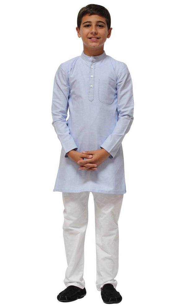 Boys Chambray Kurta Set - Final Sale - EastEssence.com