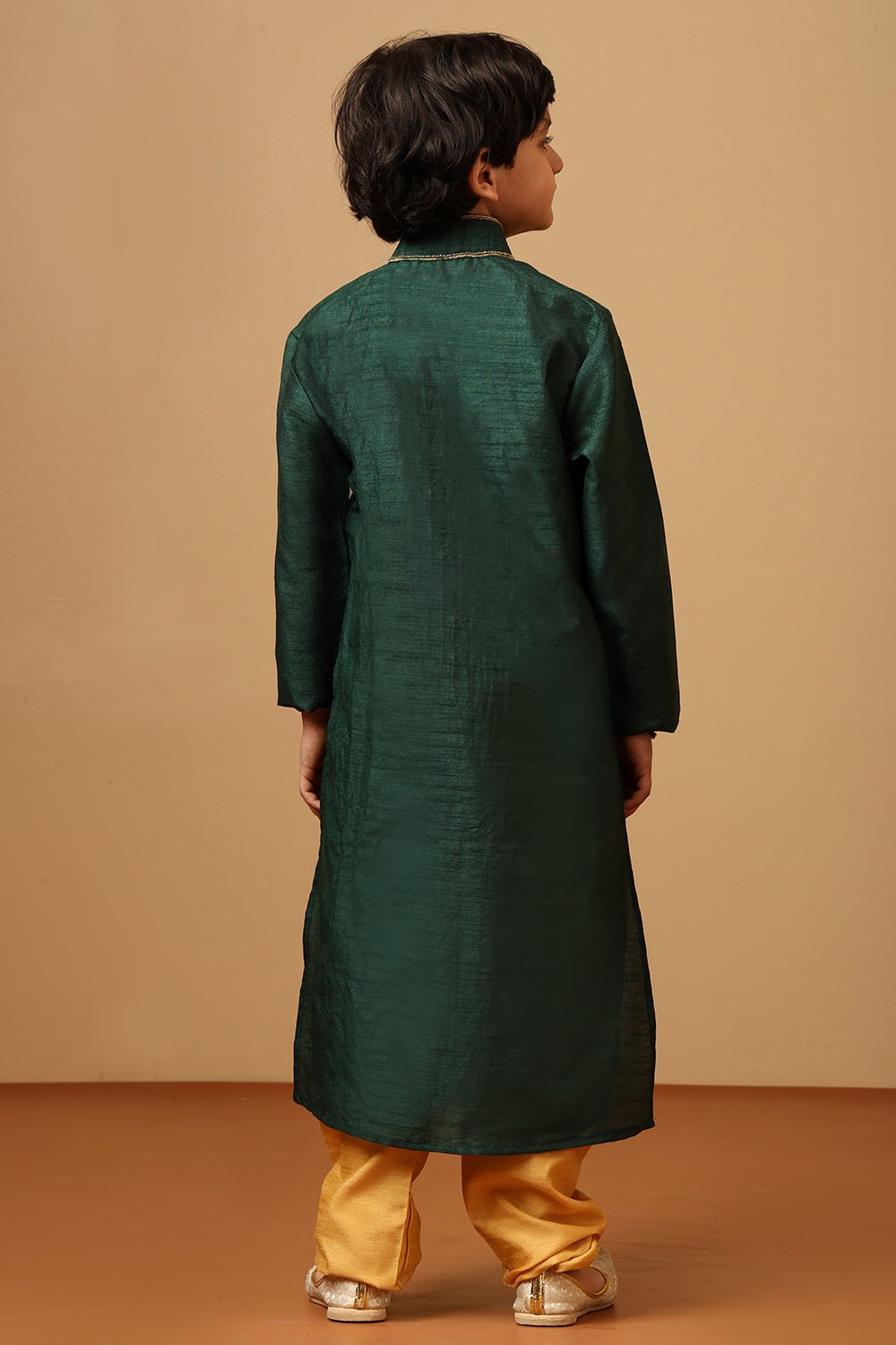 Boys Dupion Silk Embroidered Tunic Pant Set - EastEssence.com