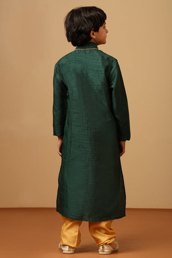 Boys Dupion Silk Embroidered Tunic Pant Set - EastEssence.com