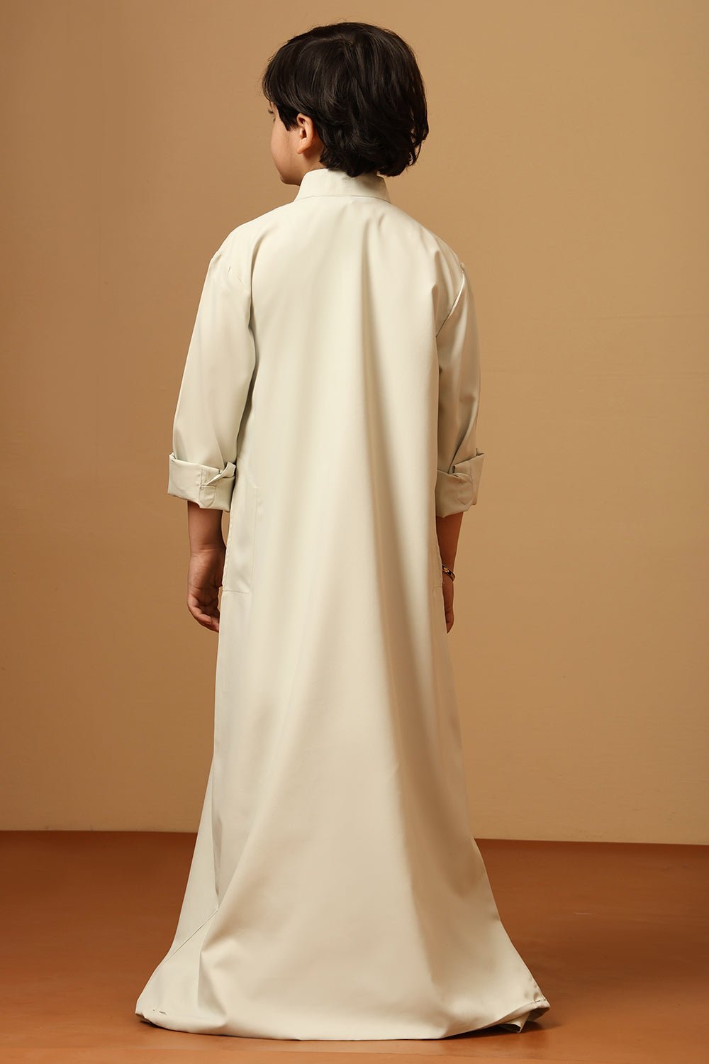 Boys Poly Cotton Pista Green Embroidered Thobe - EastEssence.com