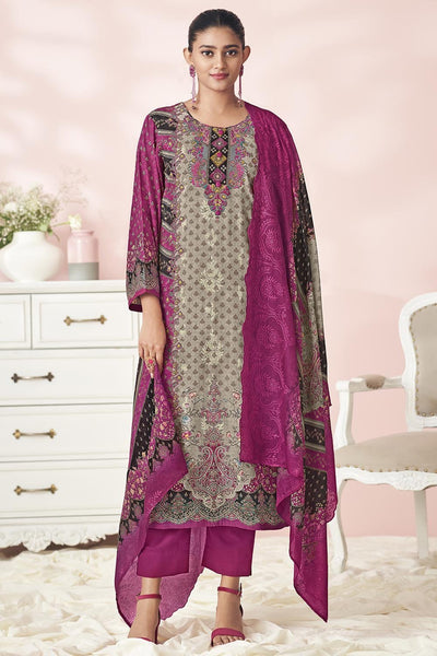 Bright Printed Cotton kameez Pants & Dupatta set Festival wear - EastEssence.com