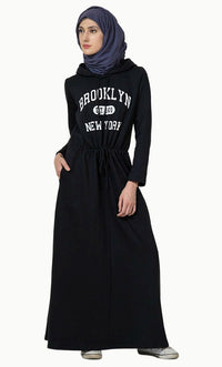 Brooklyn New York Hoodie Abaya dress - EastEssence.com