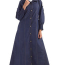 Button Down Denim Abaya/ Jilbab - EastEssence.com
