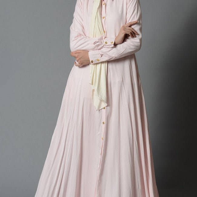 Button Down Shirt Style Long Abaya Dress - EastEssence.com