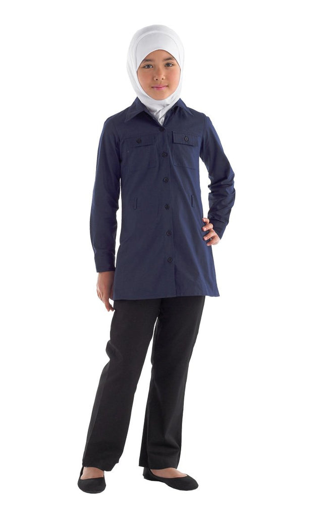 Button Down Uniform Tunic - Kids Sizes - EastEssence.com