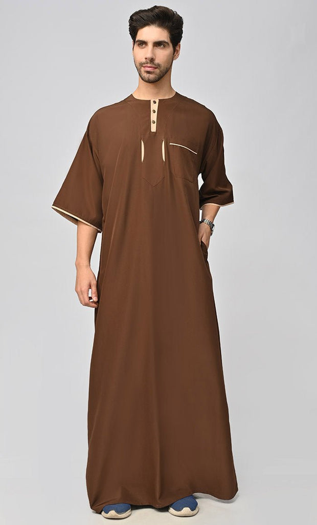 Buy Mens Arabic Kashibo Thobe/Jubba With Pockets - Final Sale - EastEssence.com