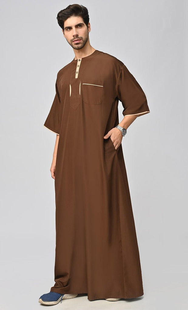 Buy Mens Arabic Kashibo Thobe/Jubba With Pockets - Final Sale - EastEssence.com