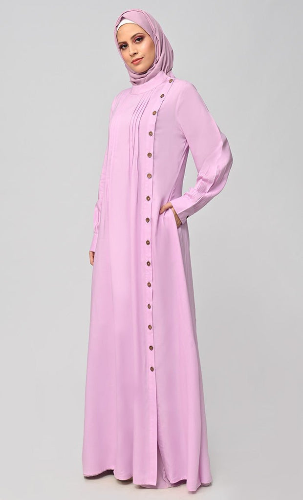 Buy Soft Rayon Button Down Abaya With Pockets - Final Sale - EastEssence.com