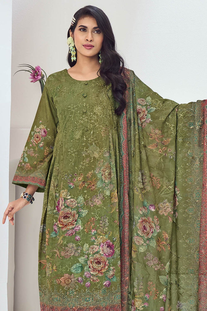 Casual Cotton Printed Pant Kameez Set with Dupatta - EastEssence.com