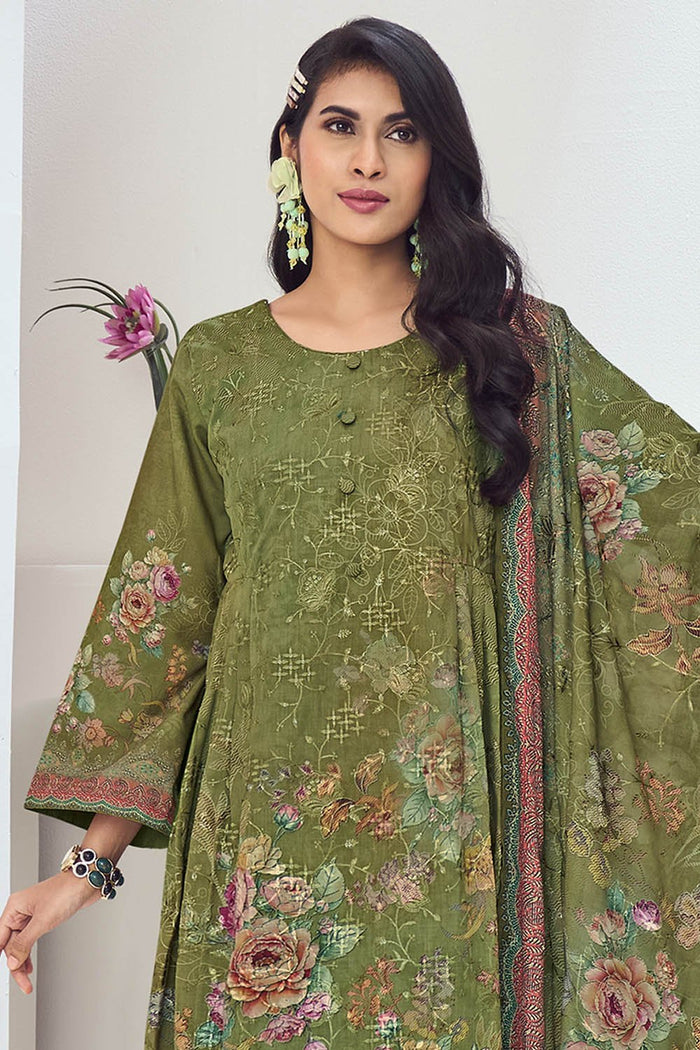 Casual Cotton Printed Pant Kameez Set with Dupatta - EastEssence.com