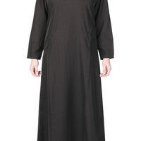 Casual Everyday Comfortable Amatullah Abaya Dress-Black - EastEssence.com