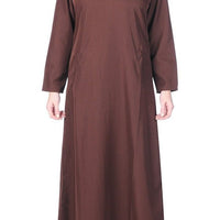 Casual Everyday Comfortable Amatullah Abaya Dress-Brown - EastEssence.com