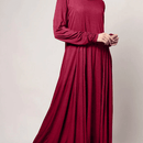 Casual Wear Fully Covered Muslimah Abaya Dress-Maroon - EastEssence.com