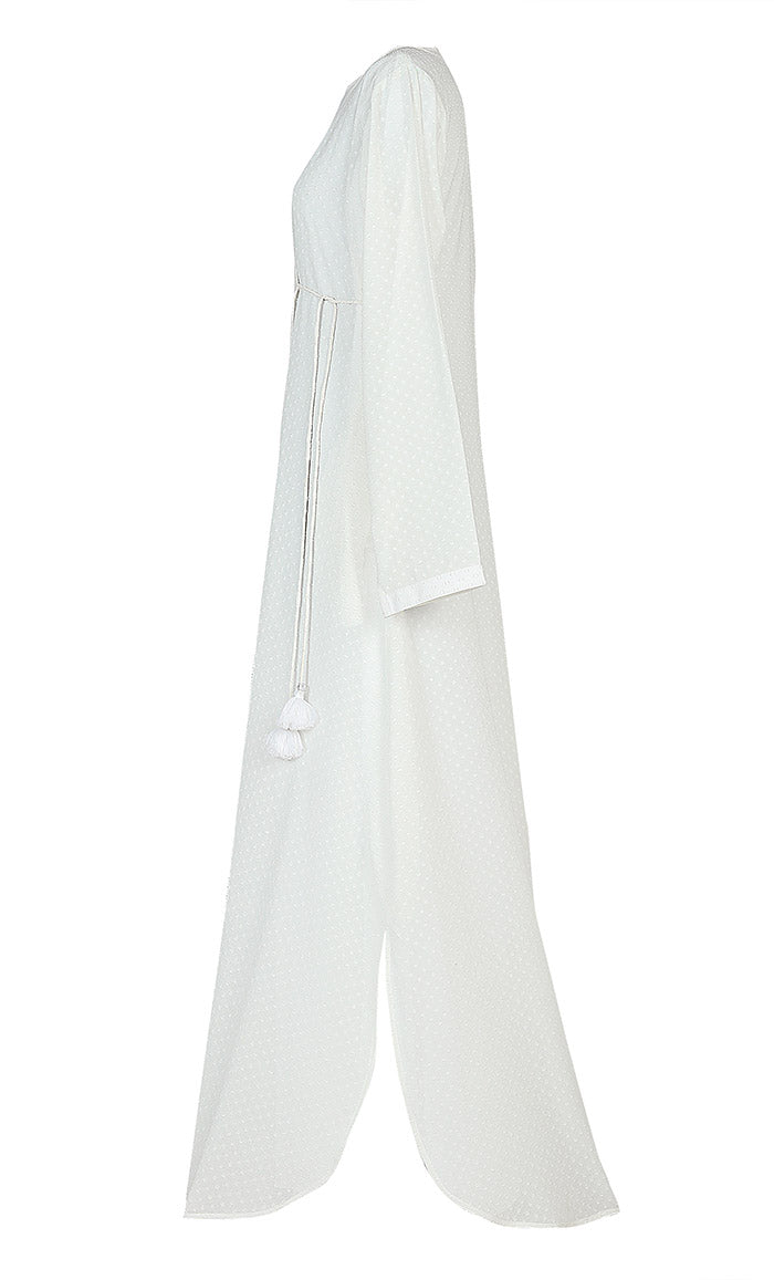 Classic Comfortable Self Printed Angrakha Style Hajj / Umrah Abaya - Final Sale - EastEssence.com