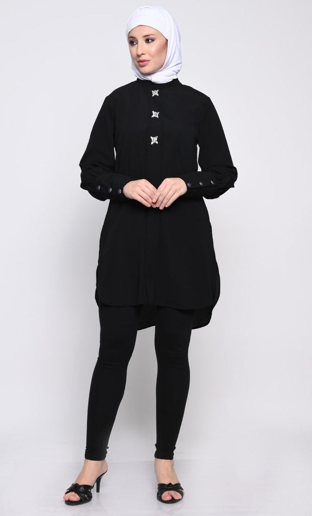 Classic Nida Tunic with asymmetric length - EastEssence.com