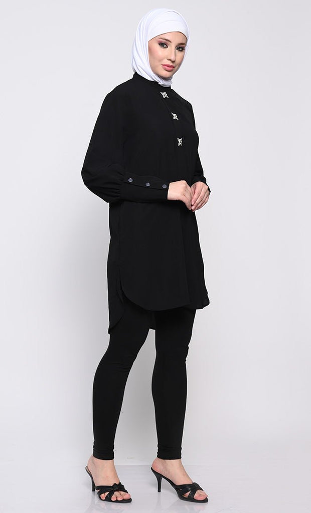 Classic Nida Tunic with asymmetric length - EastEssence.com