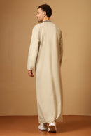 Classic Poly Cotton Thobe with Embroidered Neck & Chest - EastEssence.com