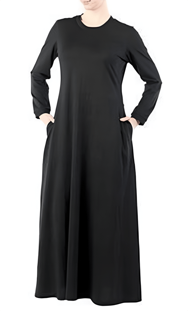 Comfortable Black T-Shirt Abaya Dress - EastEssence.com