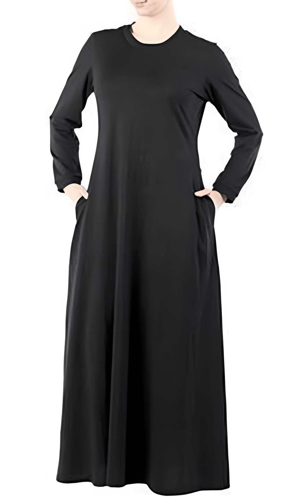 Comfortable Black T-Shirt Abaya Dress - EastEssence.com