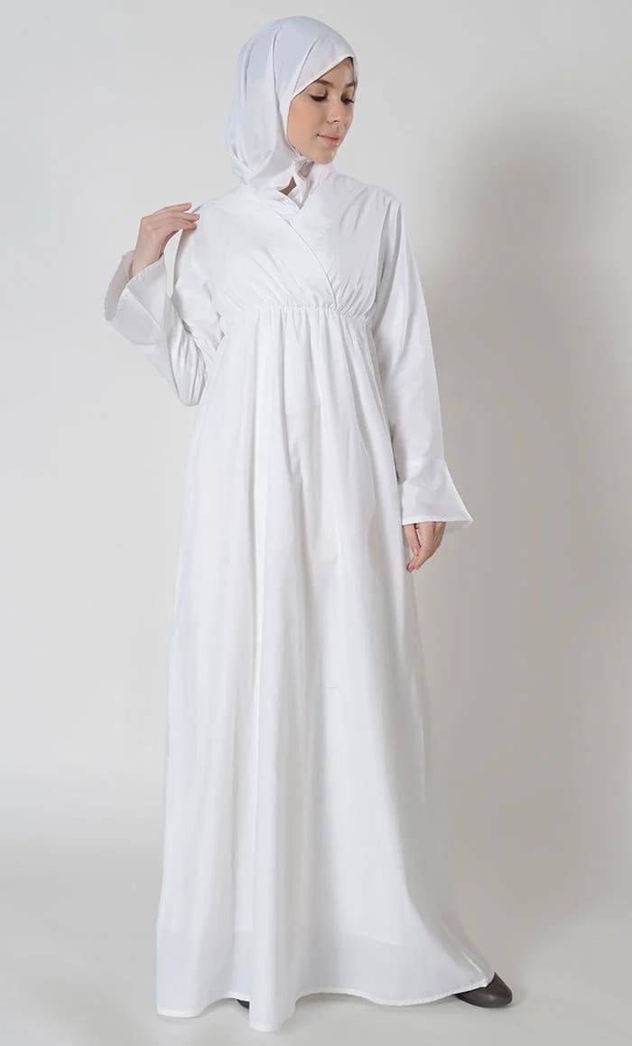 White Cotton Hajj Umrah Abaya for Men | Modest Islamic Clothing L / 56 / White White Cotton Hajj Umrah Abaya for Men | Modest Islamic Clothing L / 56 / White