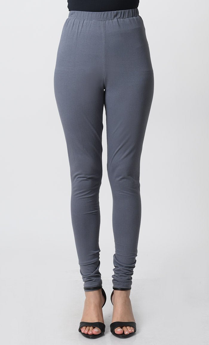 Cotton Jersey Leggings ??Elastic Waist, Comfortable Fit - EastEssence.com