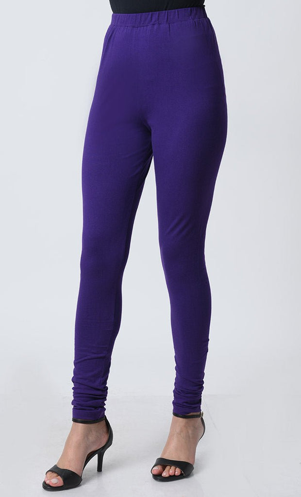 Cotton Jersey Leggings – High Stretch, Snug Fit, Elastic Waistband - EastEssence.com