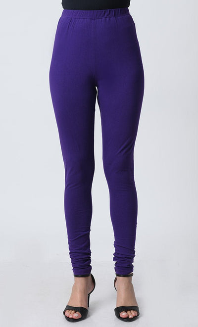 Cotton Jersey Leggings ??High Stretch, Snug Fit, Elastic Waistband - EastEssence.com