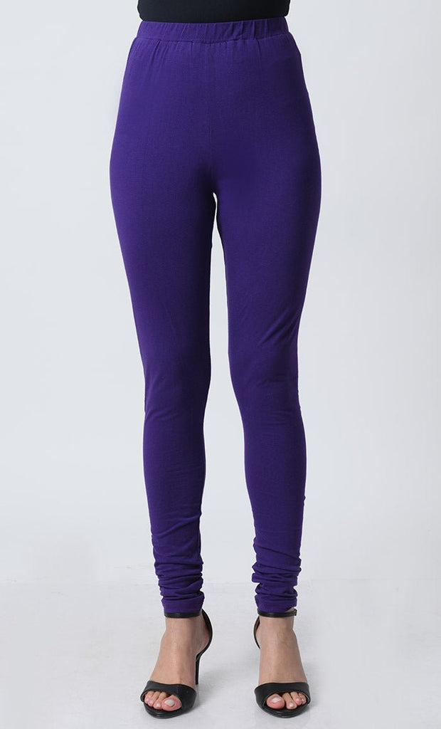 Cotton Jersey Leggings – High Stretch, Snug Fit, Elastic Waistband - EastEssence.com