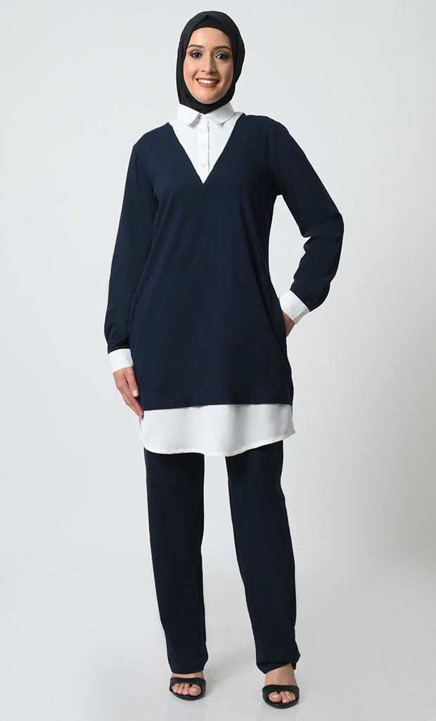 Cotton Jersey Tunic and Pant Uniform Set - EastEssence.com