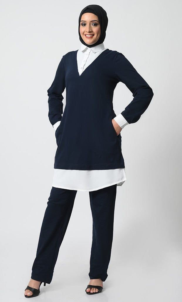 Cotton Jersey Tunic and Pant Uniform Set - EastEssence.com