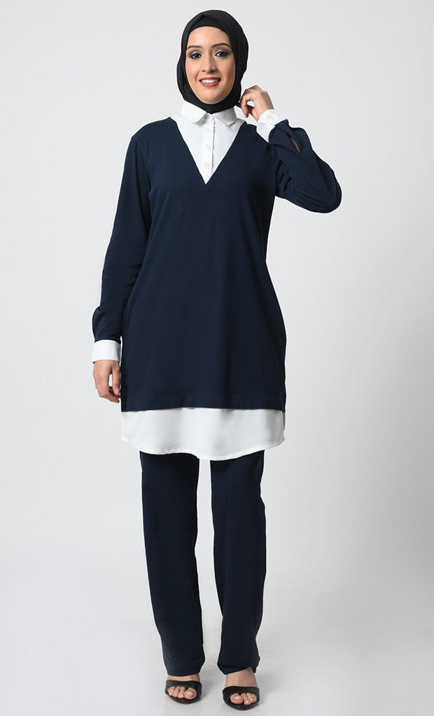 Cotton Jersey Tunic and Pant Uniform Set - EastEssence.com