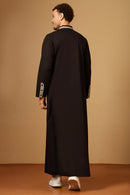 Cotton Poplin Mandarin Collar Button Front Thobe - EastEssence.com