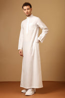 Cotton Poplin Pathani Kurta Pant Set with Collared Neck - EastEssence.com
